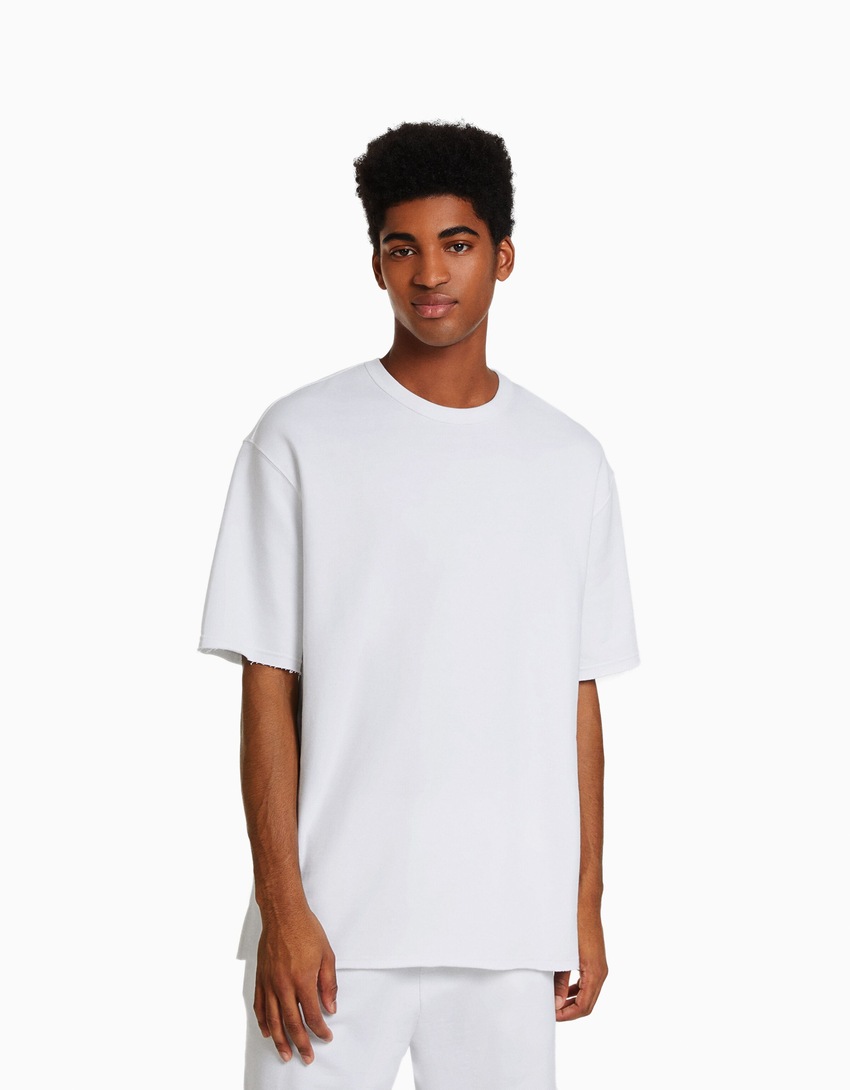 Camiseta desbotada de manga curta