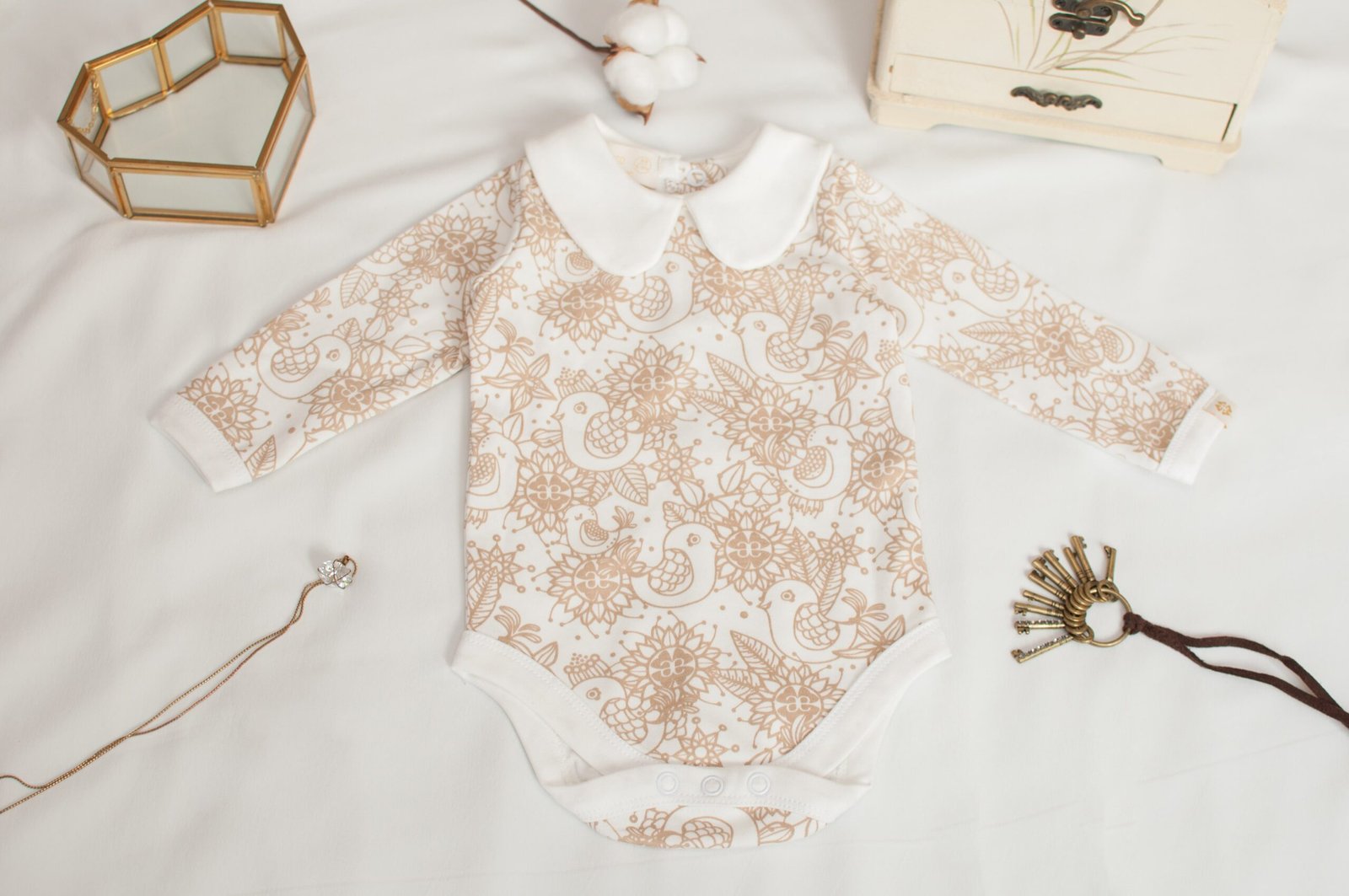 Baby Girl Bodysuit with Collar | Made with Organic Cotton